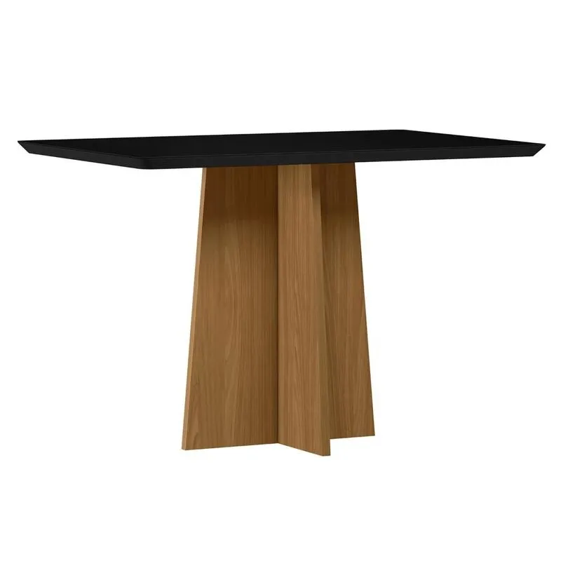 Mesa De Jantar Retangular 120cm 4 Lugares Zuma Ypê/preto N02 - Mpozenato
