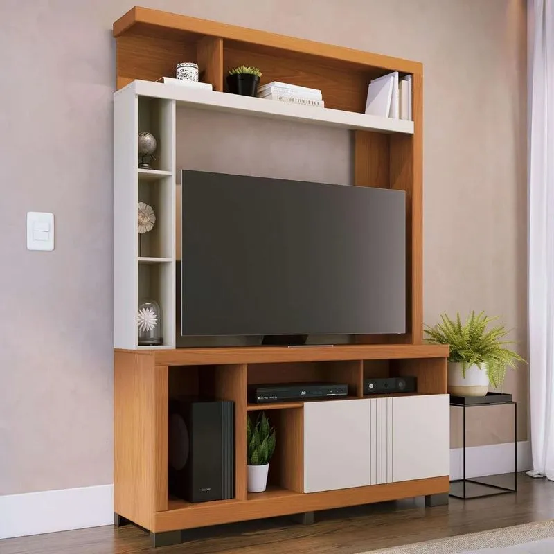 Estante Painel Tv 50 Pol 136cm Zani Freijó/off White C05 - Mpozenato