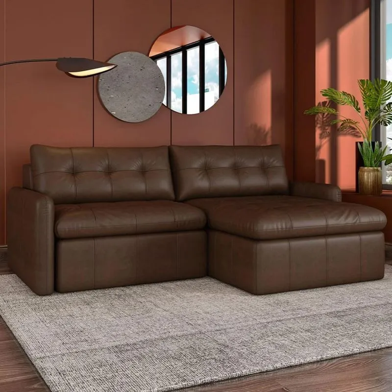 Sofá Retrátil 3 Lugares Para Sala 204cm Elios Couro Caramelo Z55 - Mpozenato