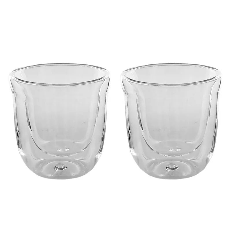 Jogo de Copos Parede Dupla 2 Peças 100ml em Vidro Wellmix