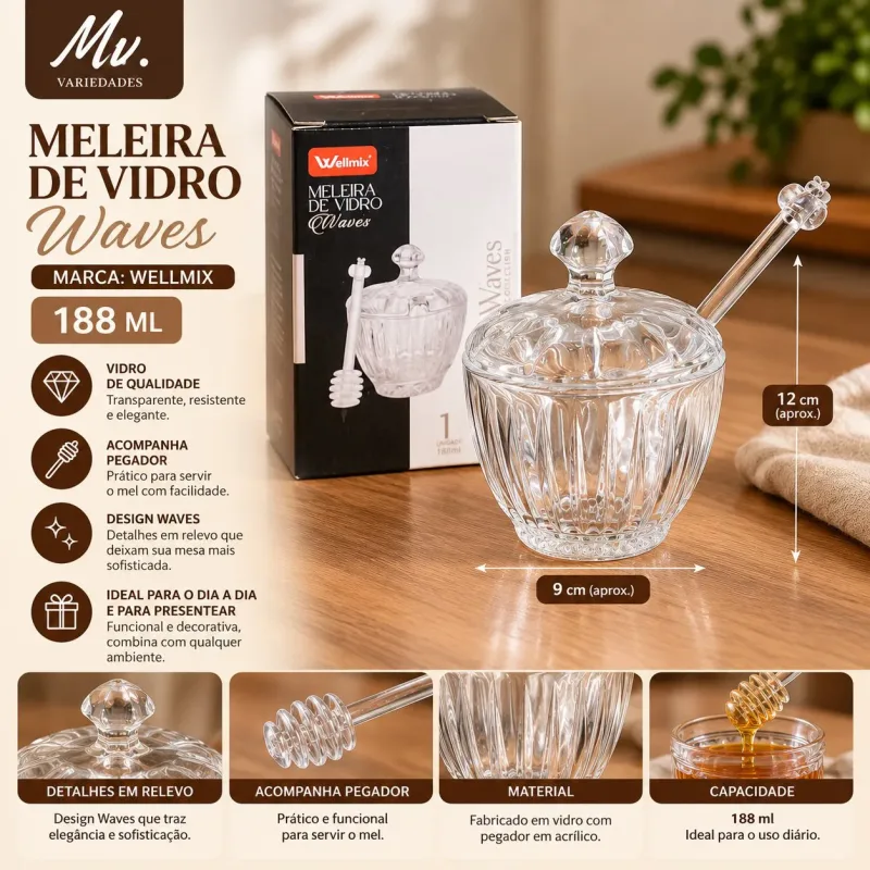 MELEIRA DE VIDRO WAVES