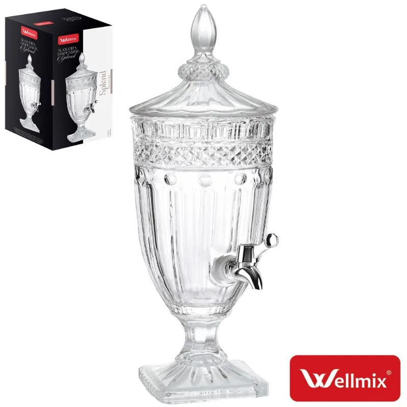 Suqueira Dispenser De Vidro Com Base Splend 3l