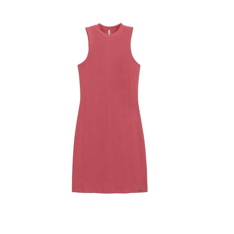 Vestido Feminino Canelado Sem Manga Marialicia