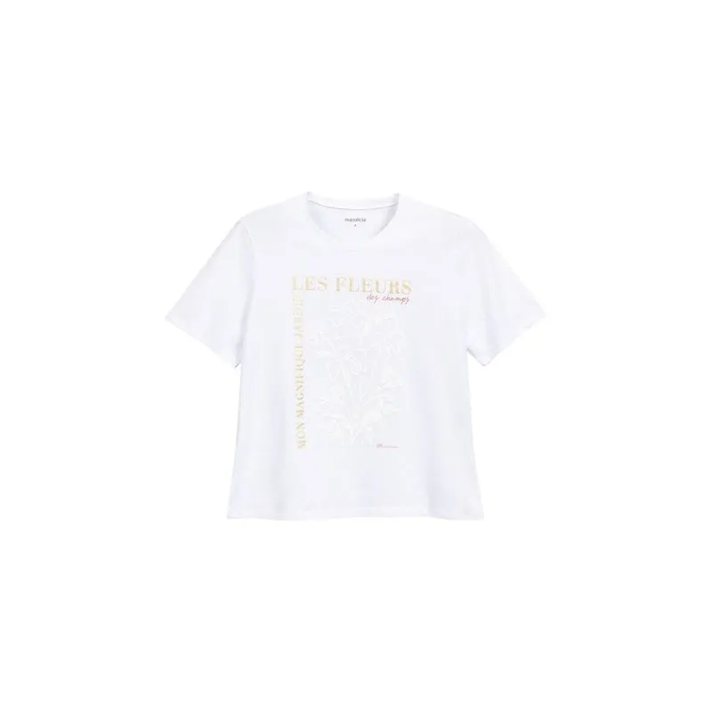 Blusa Manga Curta Meia Malha Marialicia