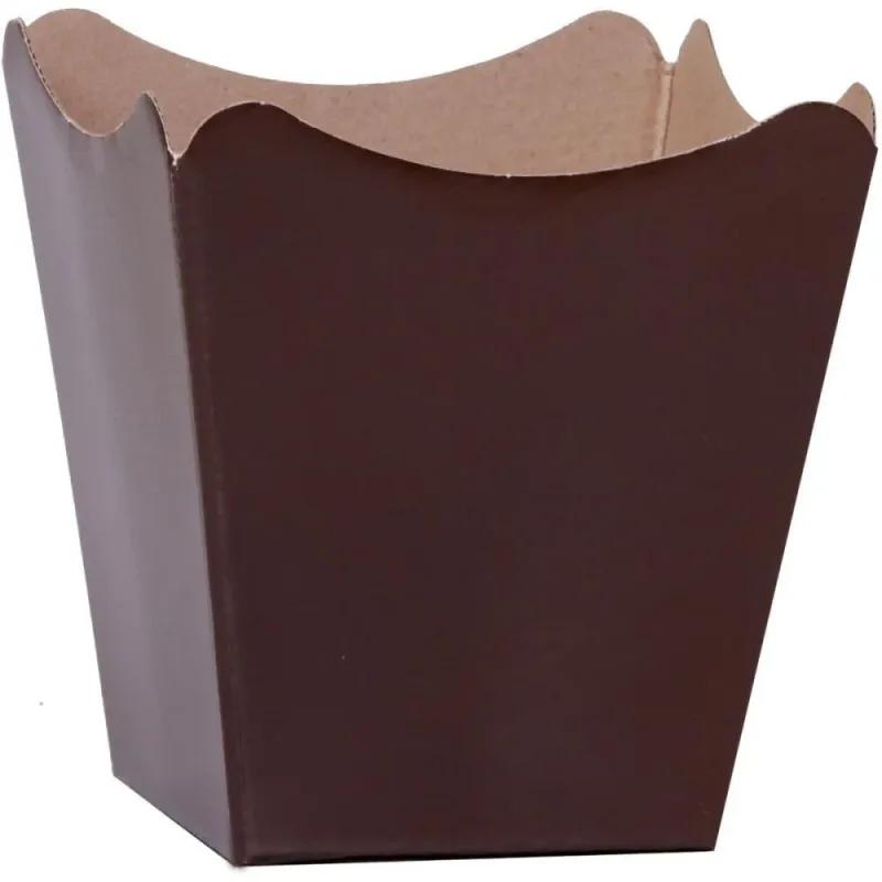Cachepot Paper Liso Pote 11 Marrom 11X11X9CM PCT.C/10