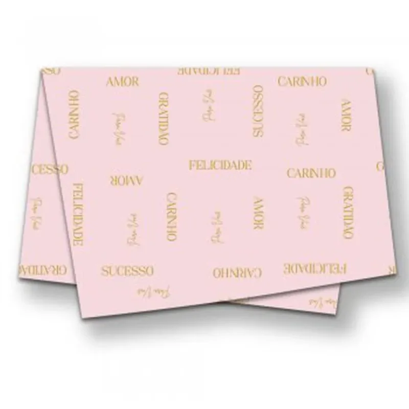 Papel Seda Decorado 50X70CM Essencia Rosa Quartz PCT.C/50