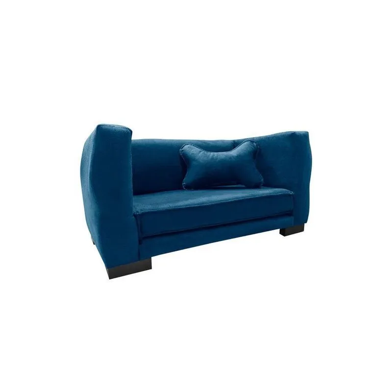 Cama Poltrona Pet Baby Pequeno Porte Liso Azul Escuro