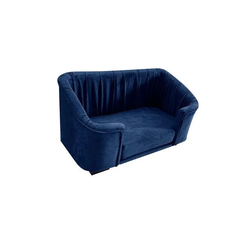 Cama Poltrona Pet Theo Veludo Liso Azul Marinho