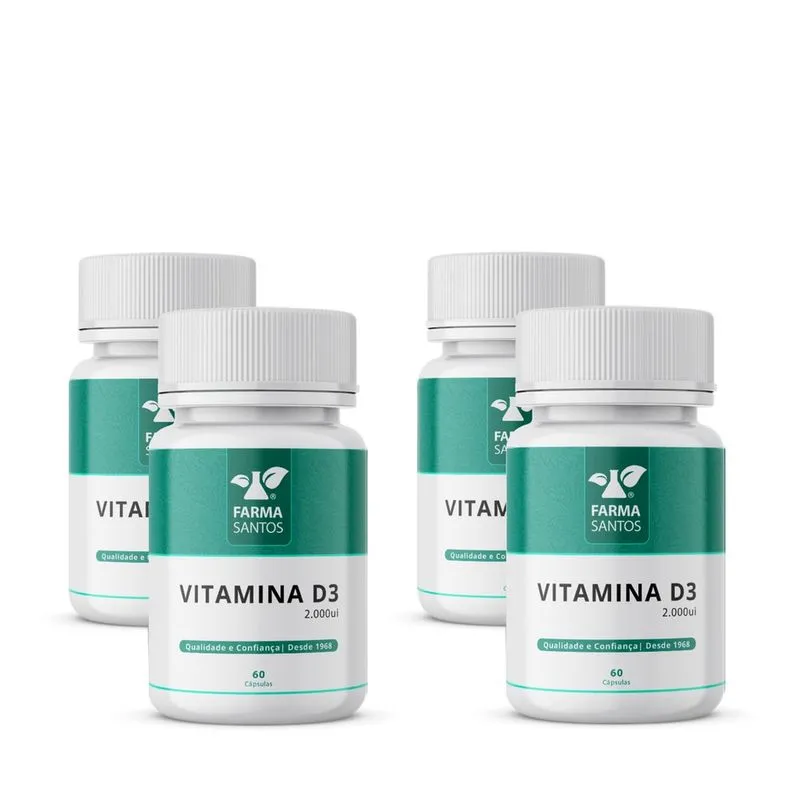 Kit 4 Vitamina D3 2000Ui 60 Cápsulas