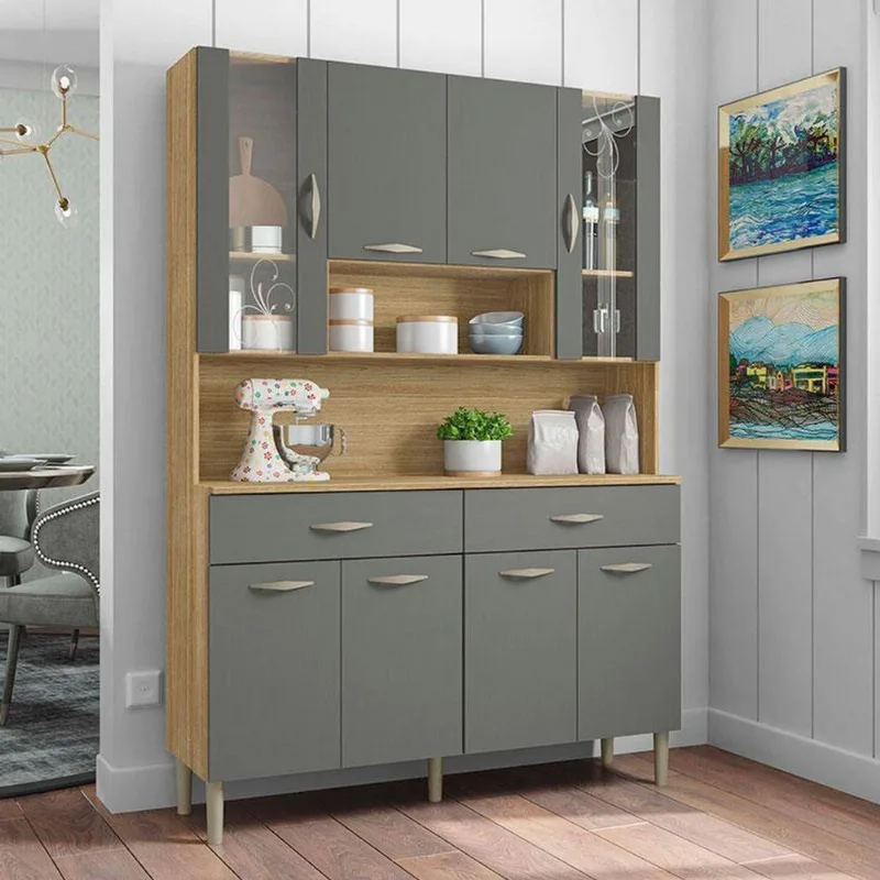Kit Cozinha Ambiente Golden 8 Portas Freijó Gris - Kits Paraná