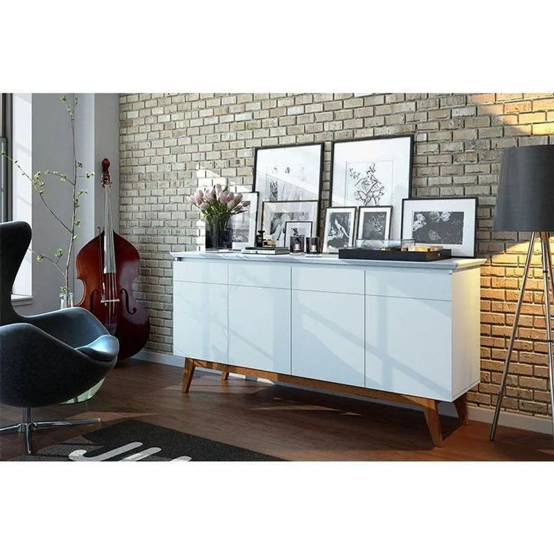Aparador Para Sala Buffet Ambiente Classic 1.8 Branco Acetinado - Imcal