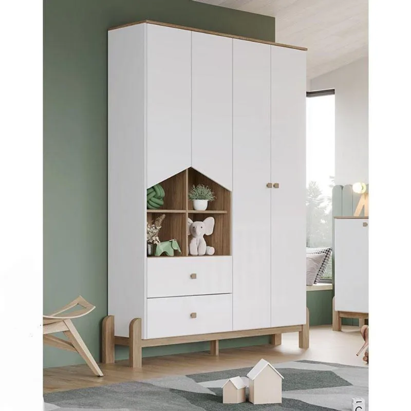 Guarda Roupa Infantil Ambiente Ternura 4 Portas Branco Jequitibá Hp - Henn