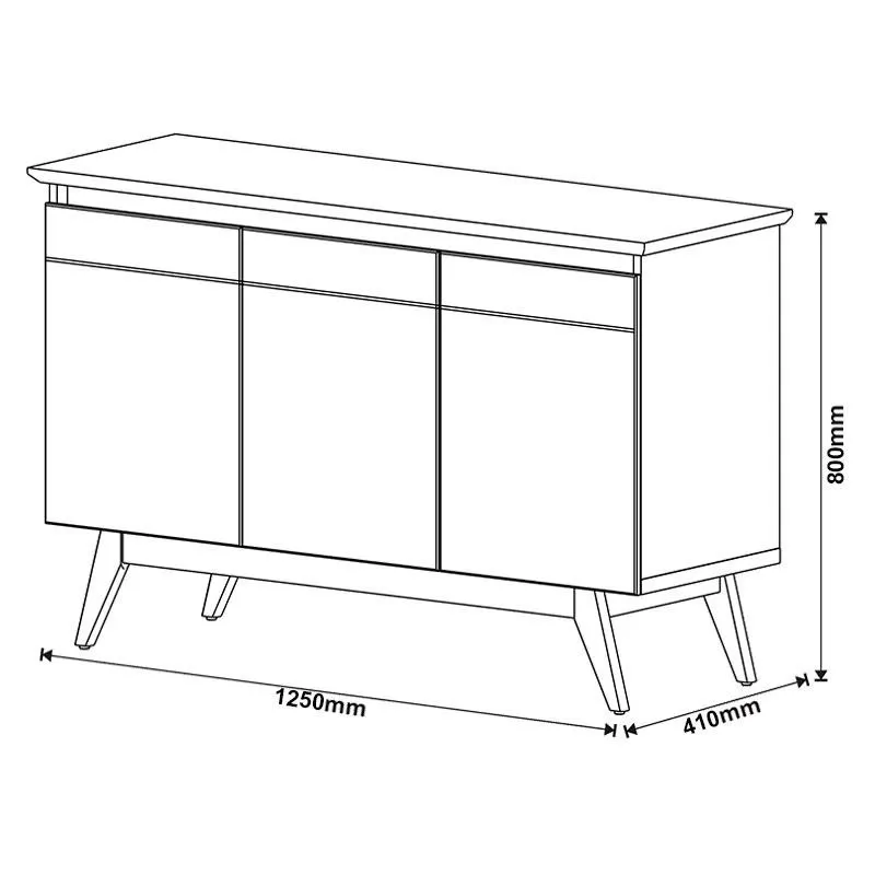 Aparador para Sala Buffet Ambiente Classic 3 Portas com Gaveta Off White - Imcal