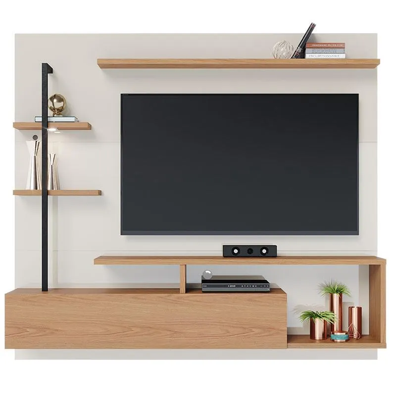 Painel para Tv Home Suspenso Ambiente Maragogi Off White Freijó – Colibri