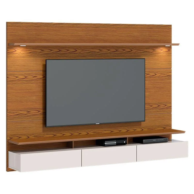 Painel Suspenso Decore 2.2 com mesa de Centro Classic Freijó Off White - Imcal