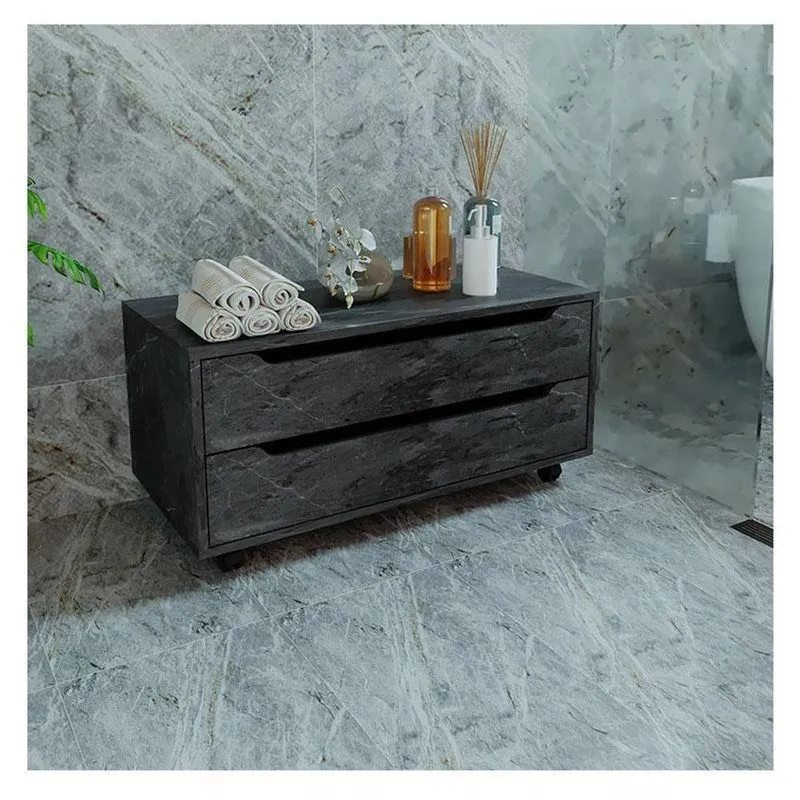 Balcão Gabinete Para Banheiro Ambiente Bn3643 Mármore Lunar - Tecnomobili