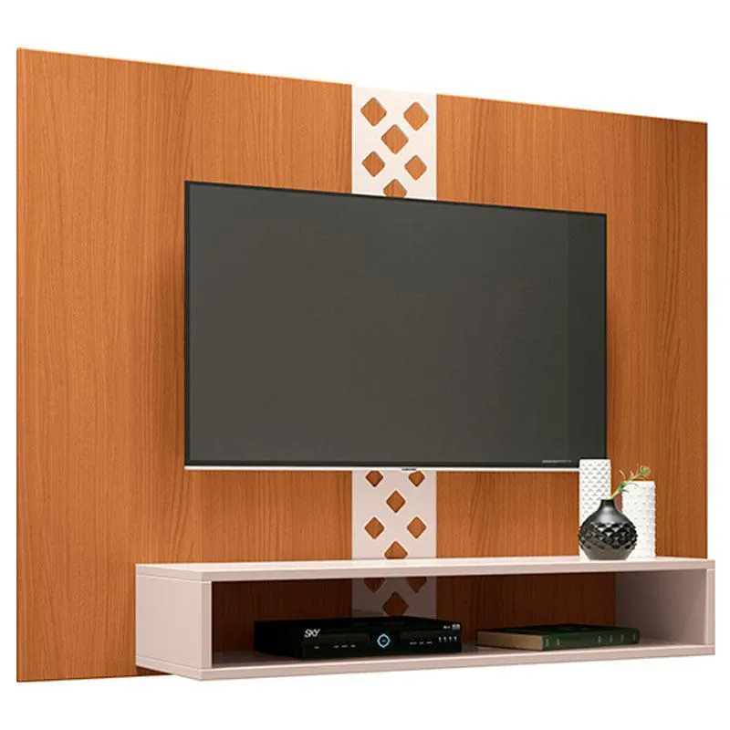 Painel para TV Home Suspenso Ambiente Form Cinamomo Off White – hb Móveis