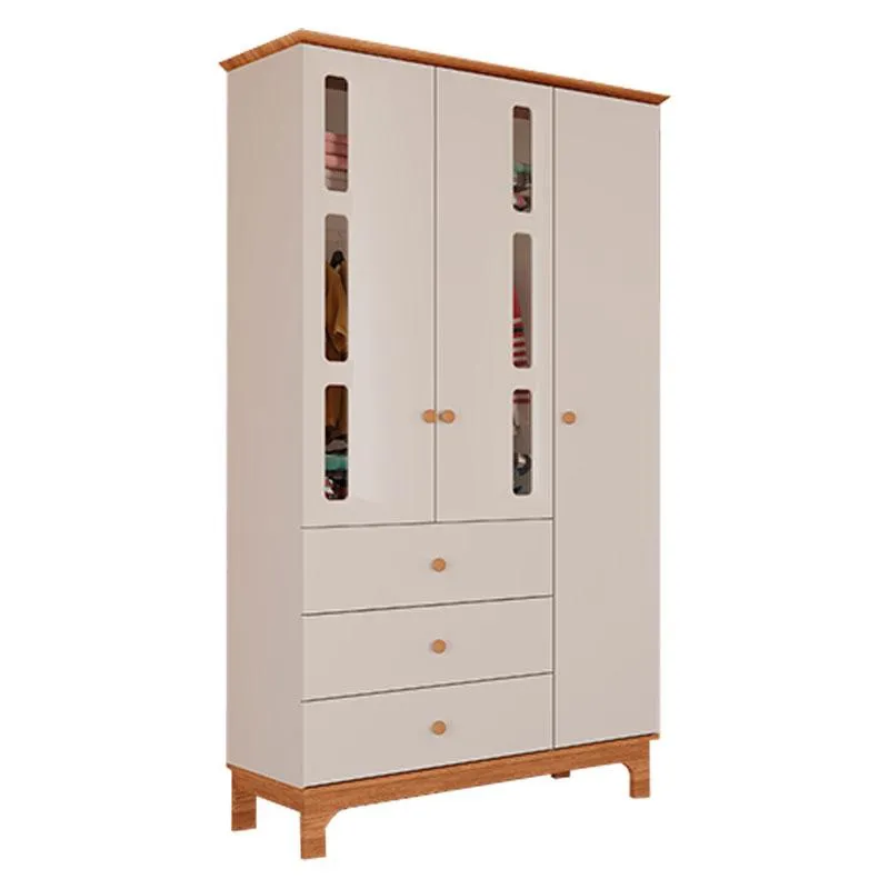 Quarto de Bebê 3 Portas com Cômoda Antonella Off White Caramelo - Canaã