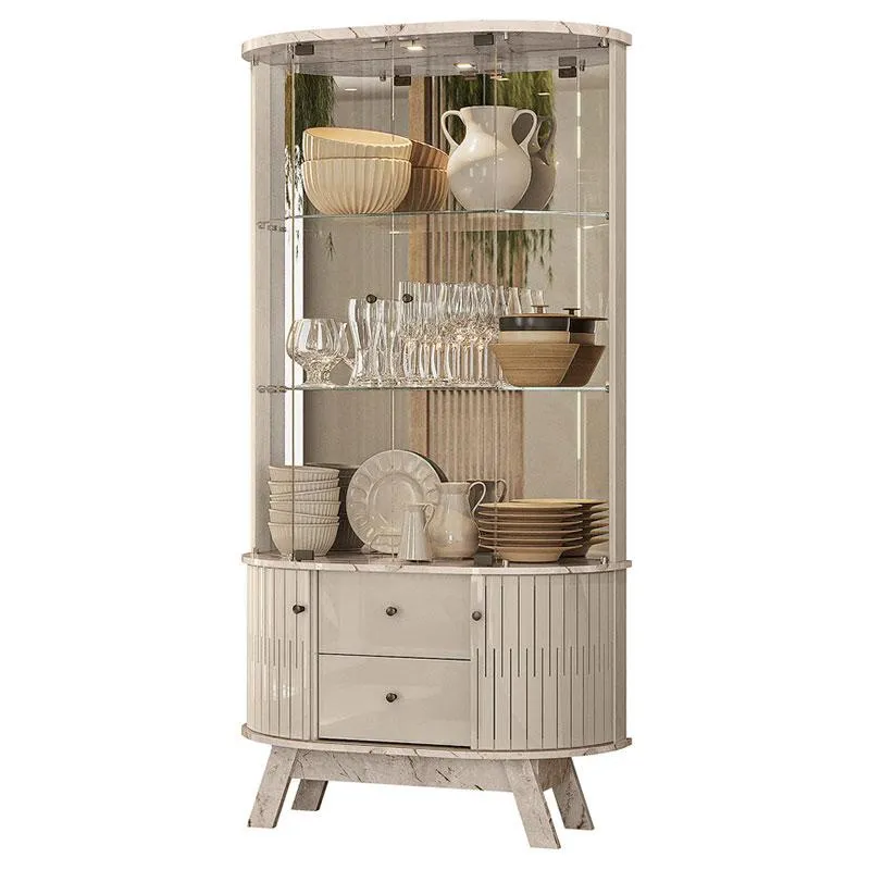 Cristaleira Ambiente Moss Calacata Off White - Madetec