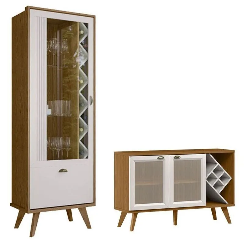 Cristaleira E Aparador Buffet Isis 2 Portas Ype Off White - New Ceval