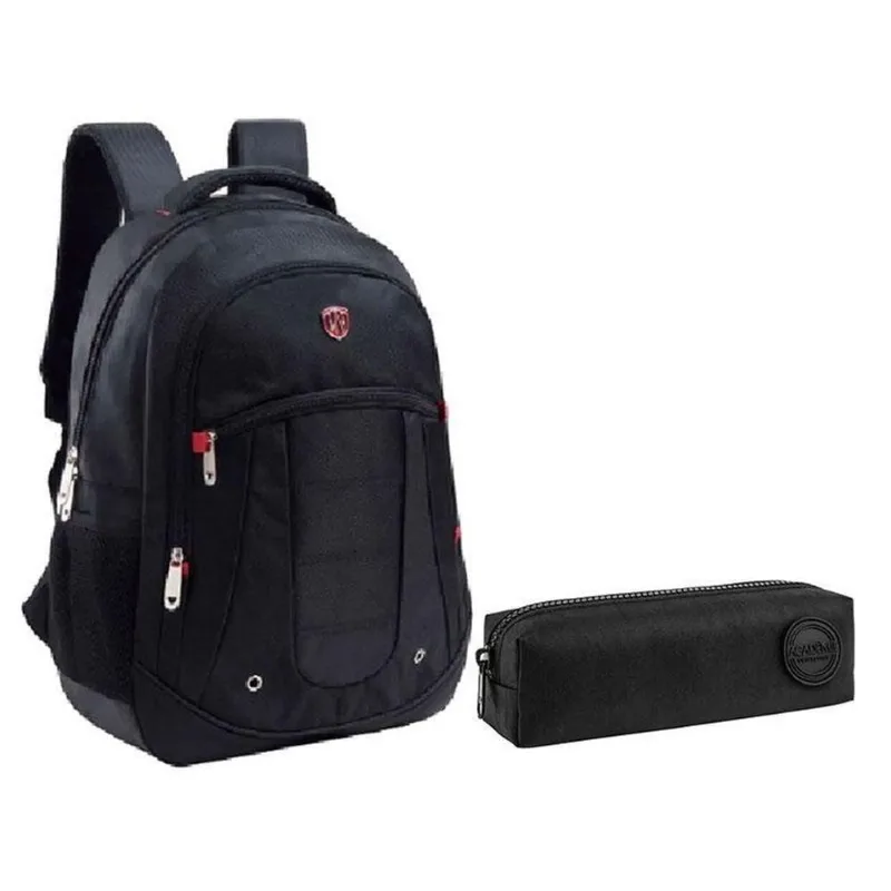 Kit Mochila Escolar Notebook Sbfp-6207 E Estojo Académie Preto - Fuseco