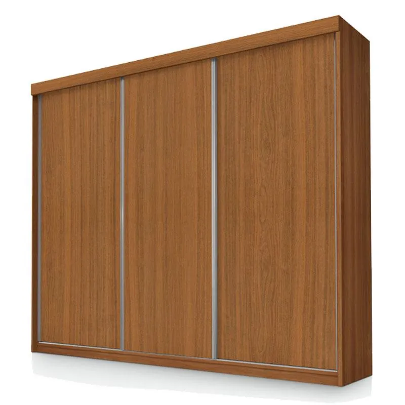 Guarda Roupa Casal Ambiente Florença 3 Portas de Correr Carvalho New - Luapa