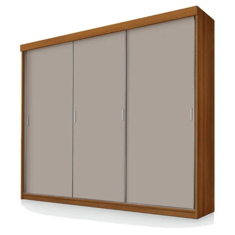 Guarda Roupa Casal ímola 3 Portas De Correr Carvalho New Mani - Luapa