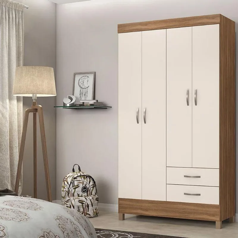 Guarda Roupa Solteiro Ambiente Astro Amêndola Touch Off White – Demóbile