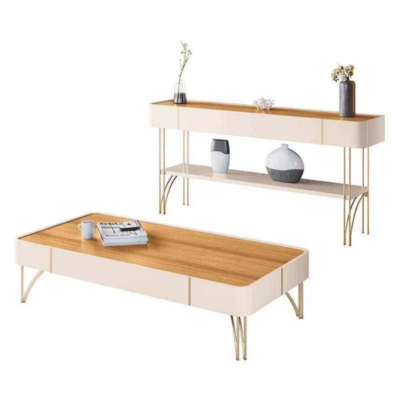 Aparador Vivant E Mesa De Centro Cadenza Off White Cinamomo – Hb Móveis