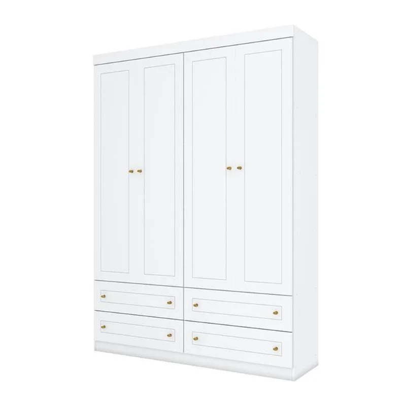Guarda Roupa Infantil Nova York 4 Portas Branco Hp – Henn
