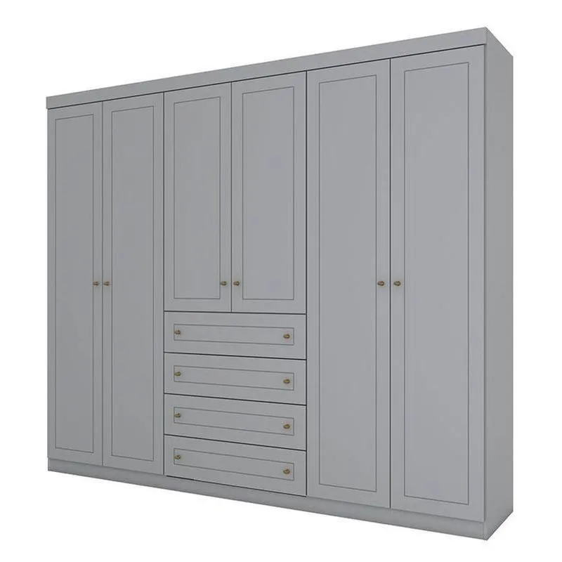 Guarda Roupa Casal Nova York 6 Portas Cinza – Henn