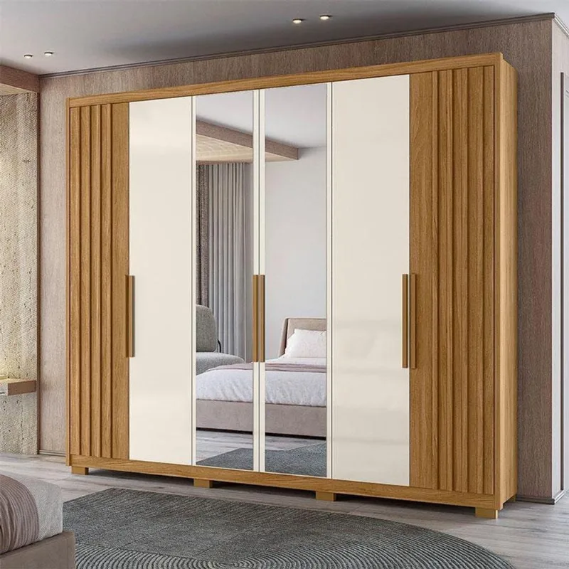 Guarda Roupa Casal Ambiente Araguaia 6 Portas Bater 4 Gavetas Freijó Off White