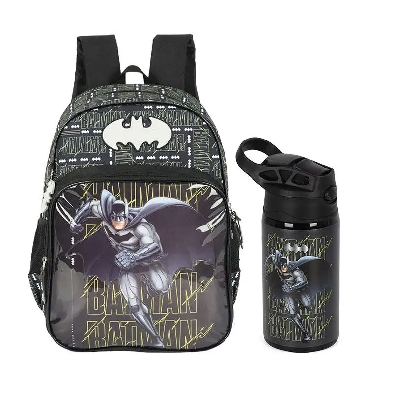 Kit Mochila Escolar Infantil Batman IS41301BM e Garrafa de Água 500ml Preta - Maxlog