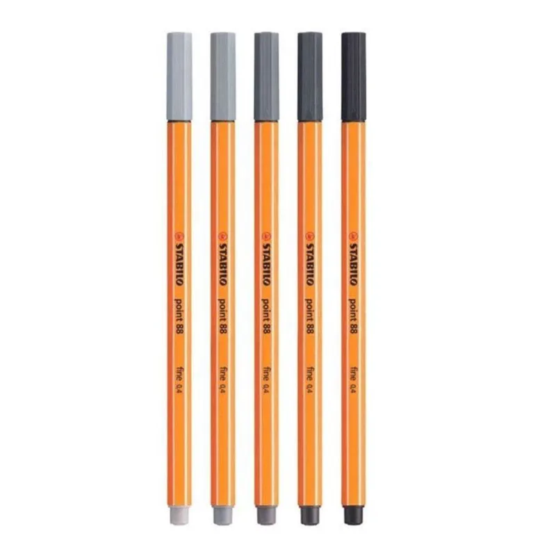 Caneta Fineliner 0.4mm Point 88 5 Tons De Cinza - Stabilo
