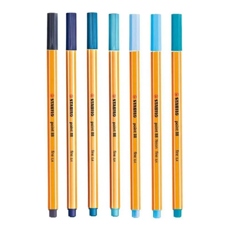 Caneta Fineliner 0.4mm Point 88 7 Tons De Azul - Stabilo