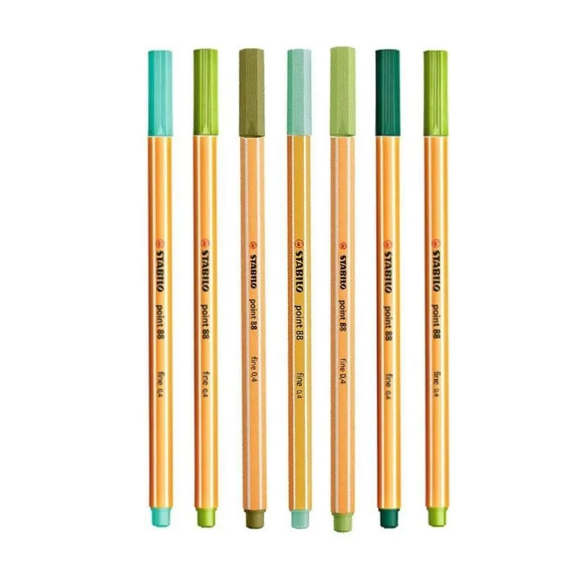 Caneta Fineliner 0.4mm Point 88 7 Tons De Verde - Stabilo