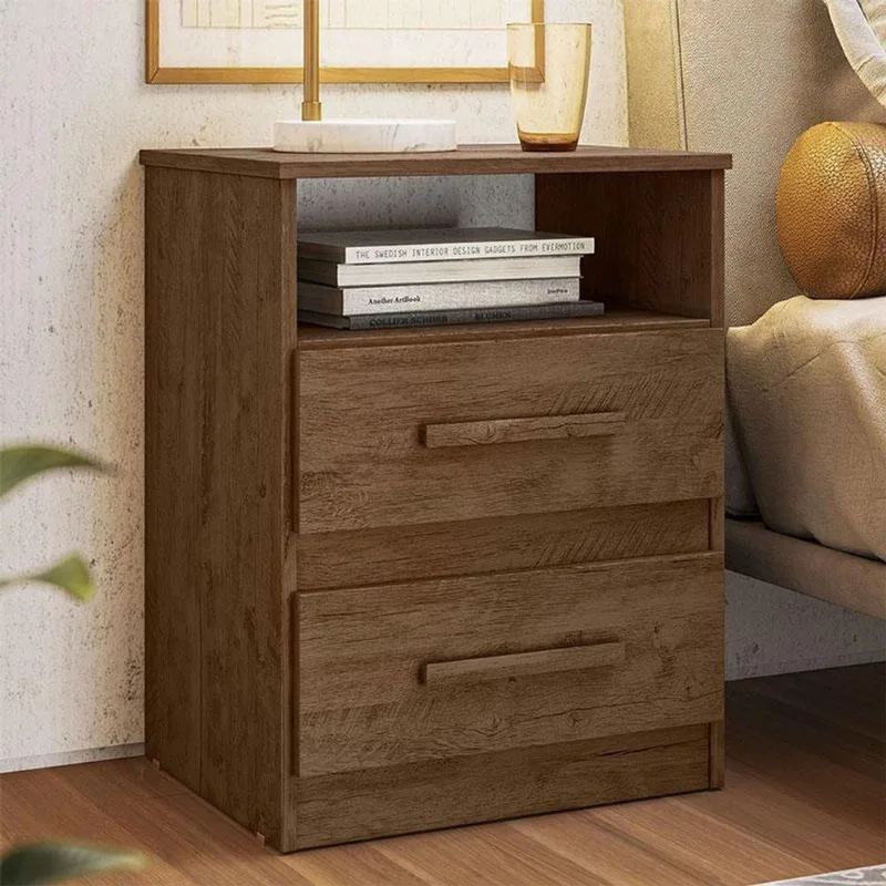 Mesa De Cabeceira Ambiente Apolo Castanho Wood - Moval