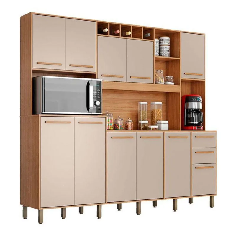 Kit Cozinha Compacta Petra Cinamomo Off White - Valdemóveis