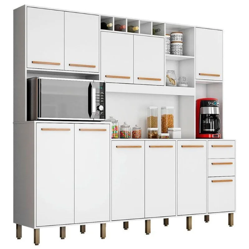 Kit Cozinha Compacta Petra Branco Cinamomo - Valdemóveis