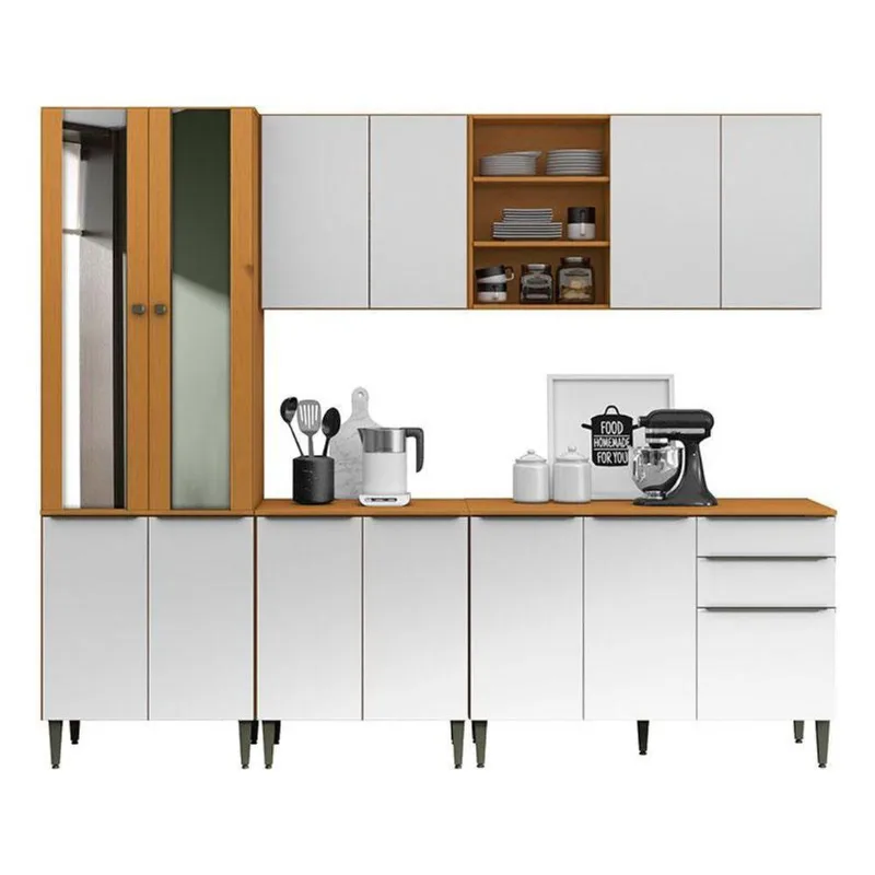 Cozinha Modulada Luana Composição 2 Cinamomo Branco - Aramóveis