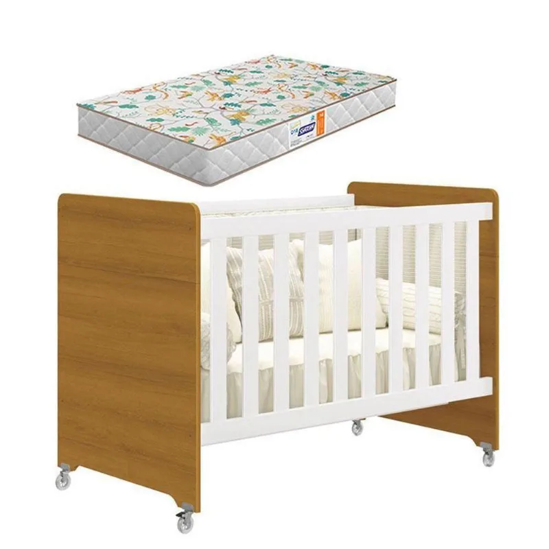 Berço Americano Evolution 4 Em 1 Branco Acetinado Savana Com Colchão Gazin - Reller