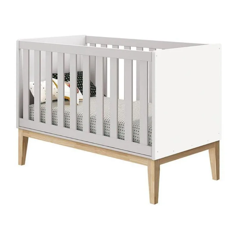 Berço Americano New Classic Branco Madeira Natural ? Reller