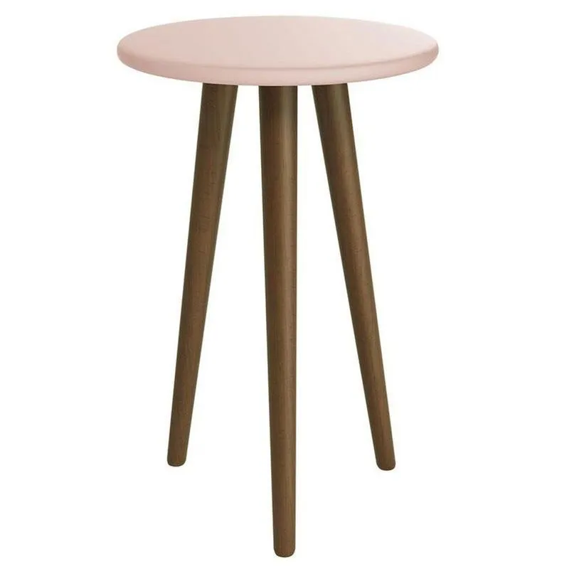 Mesa De Canto Theo Rosa Amadeirado - Reller