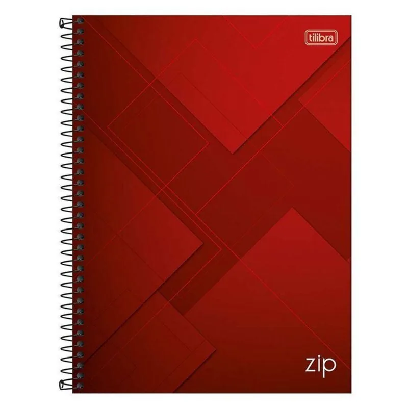 Caderno Espiral Universitário Zip 10 Matérias 200 Folhas Vermelho - Tilibra