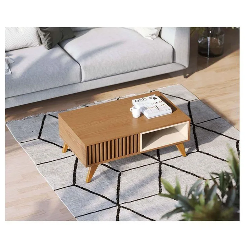 Mesa De Centro Ambiente Jeri Freijó Off White - Colibri