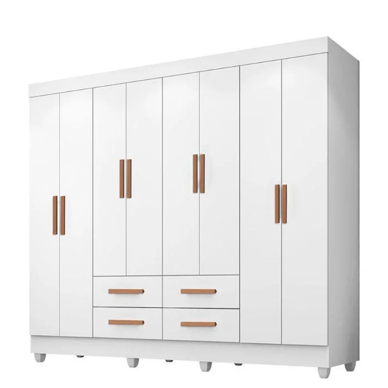 Guarda Roupa Casal Porto 8 Portas Branco - Móveis Leão