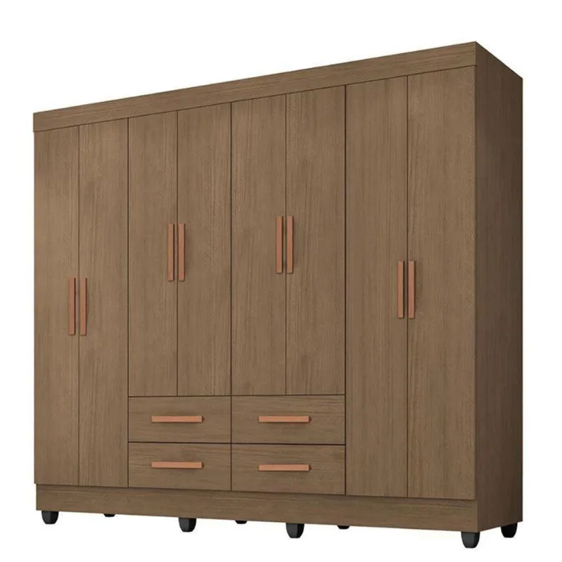 Guarda Roupa Casal Porto 8 Portas Carvalho Oak - Móveis Leão