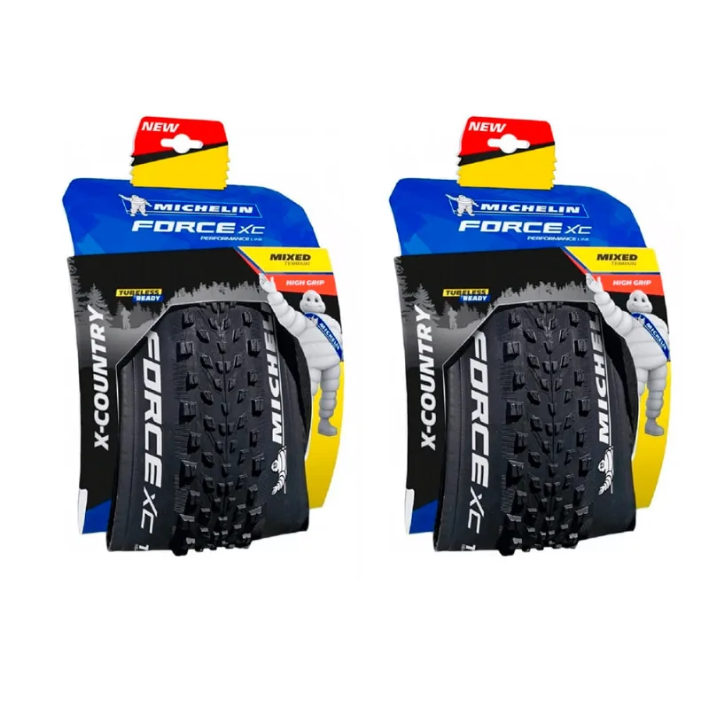 Kit C/ 2 Pneus Cross-country Michelin Force Xc Performance 29x2.25 Tubeless Ready Kevlar