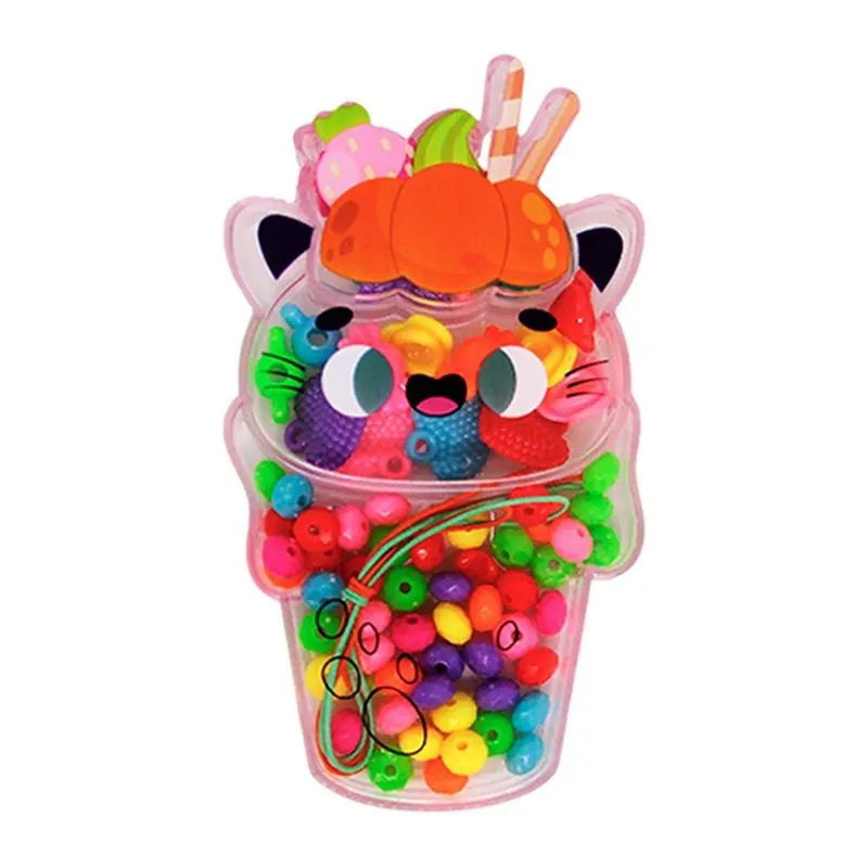Brinquedo Estojo Gatinho Kit Para Criar Pulseiras Com Miçangas E Pingentes
