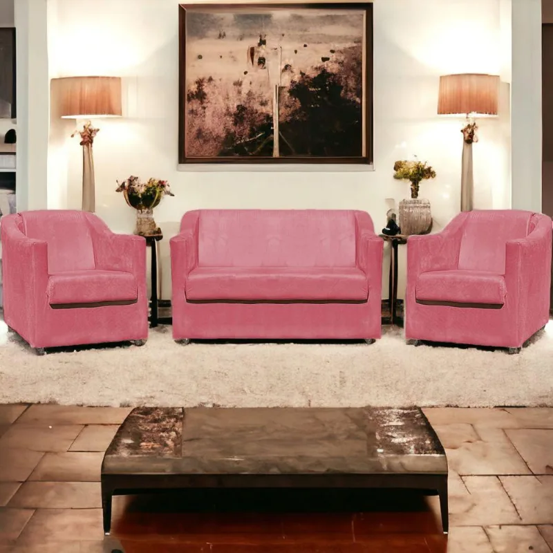 Kit Namoradeira Decorativa + 4 Poltronas Para Sala Manicure Recepção Consultório Mila Suede